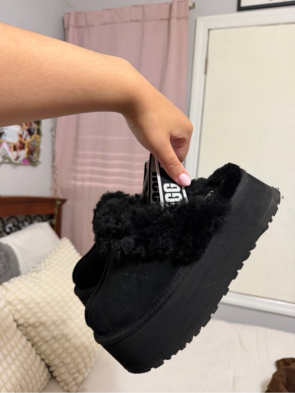 UGG Funkette Black Platform Slingback Clog - Picture 3 of 4